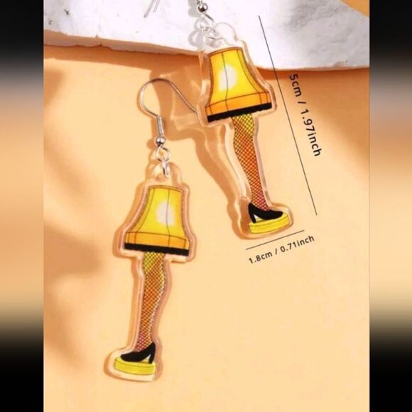“The Christmas Story” High Heel Leg Lamp Acrylic Earrings - Picture 3 of 5